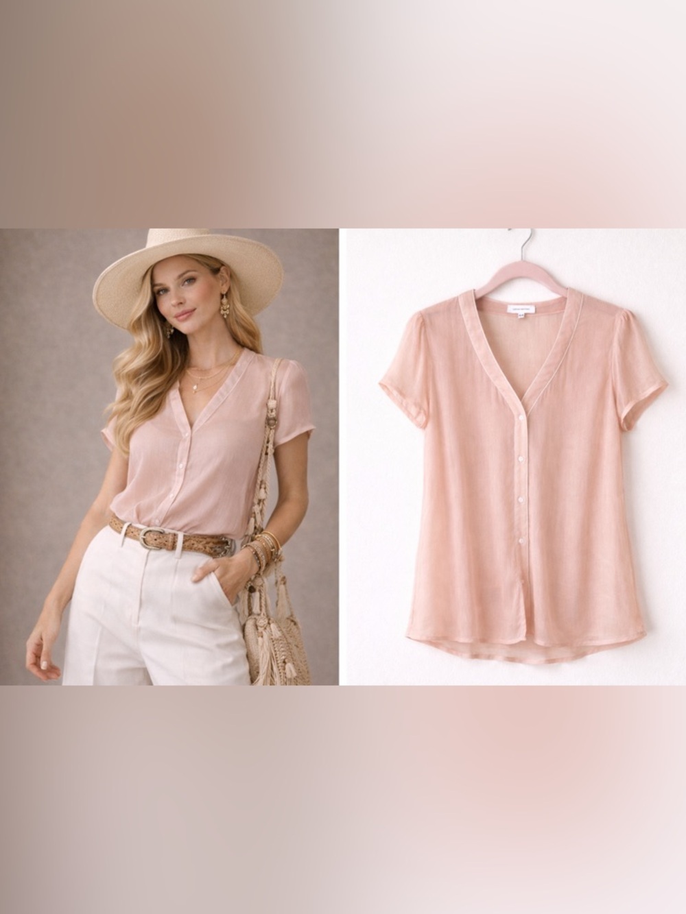 Costume National Silk Blouse Made in Italy Sz 44 US 8 NWT Blush Pink